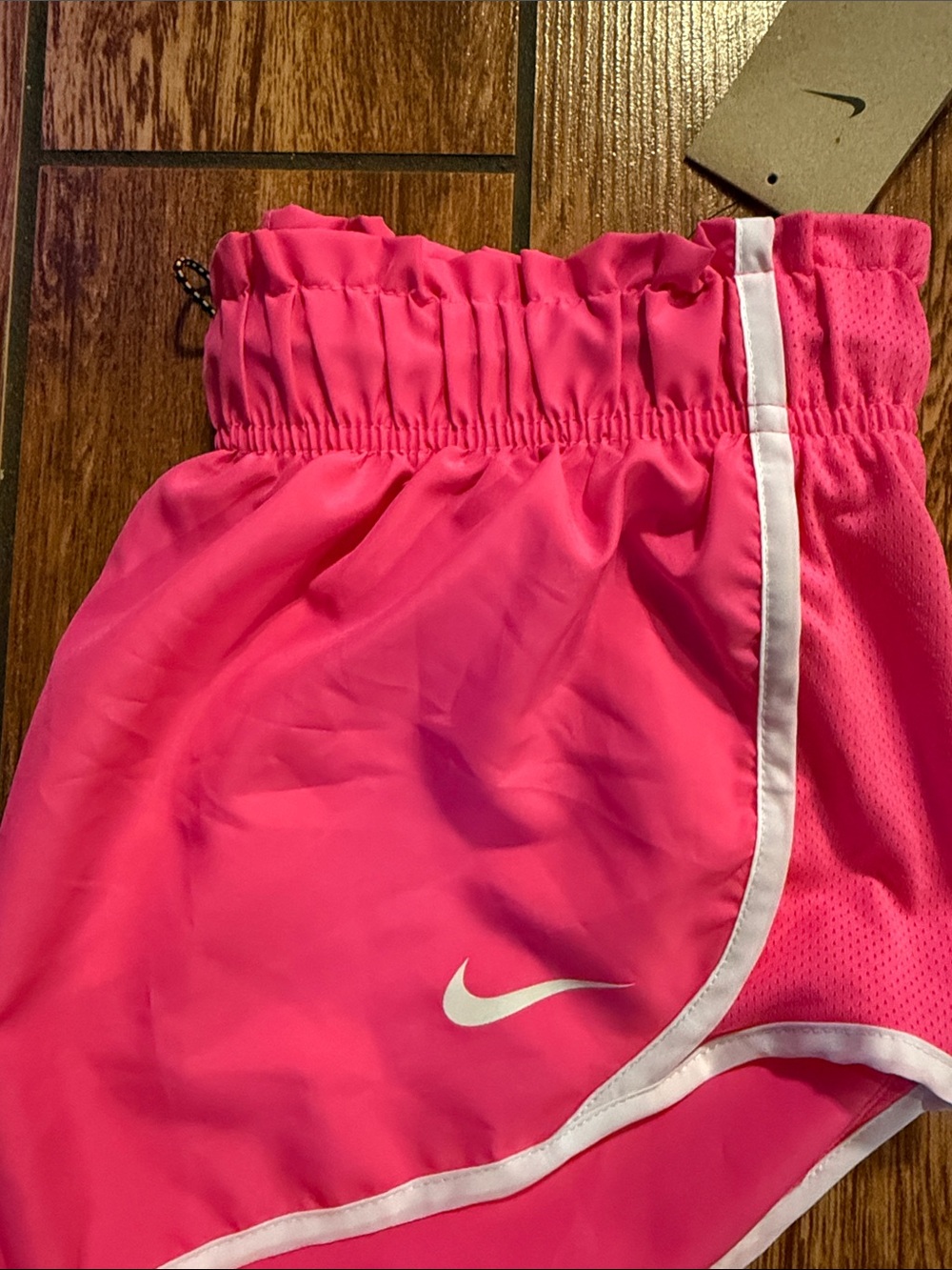 Nike Hot Pink Athletic Running Shorts with White Trim - Picture 3 of 3